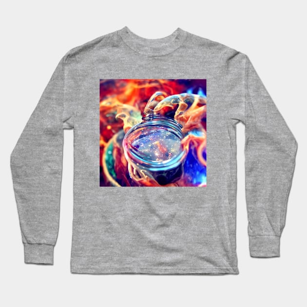 Nebula in a Mason Jar Long Sleeve T-Shirt by Chaoticstep